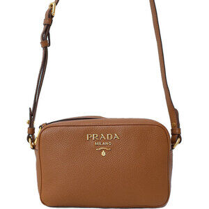 Prada camera bag Vitello Daino Vitello Phenix textured brown leather